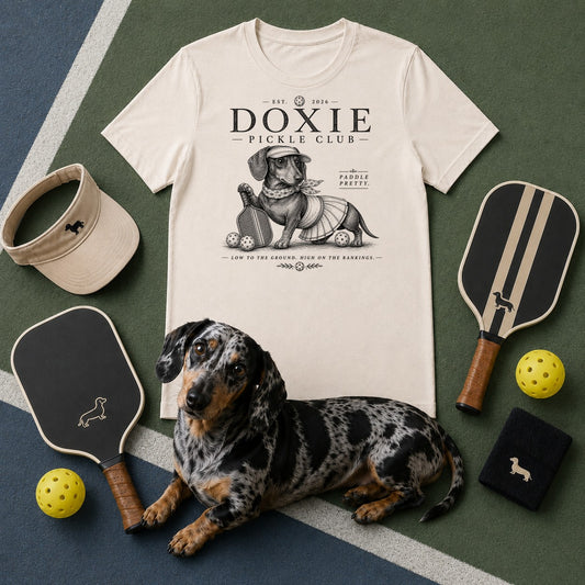 Doxie Pickle Club tee court